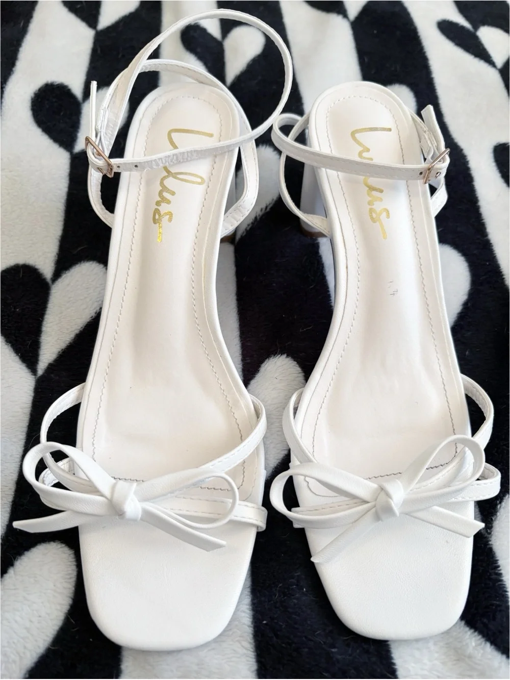 Lulus White Bow Ankle Strap High Heels Sandals
